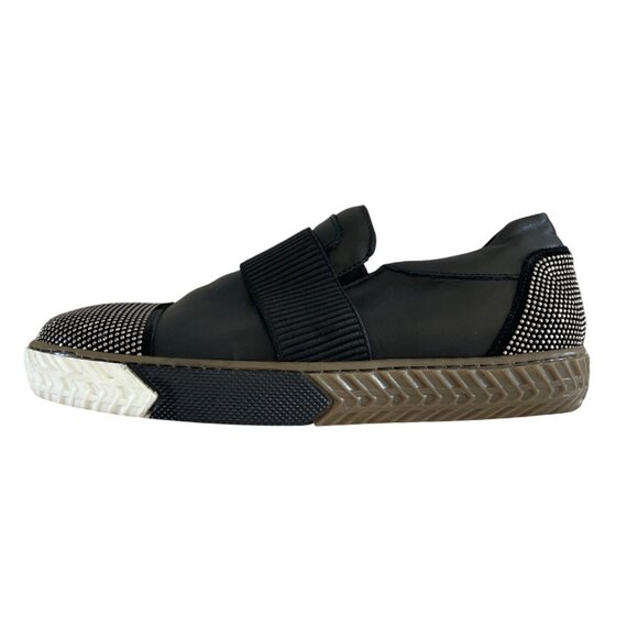 Anthropologie Sheridan Mia Black Leather Studded Slip On Sneaker EU 39 US 8.5‎ - Picture 6 of 12